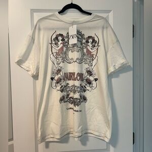 NWT Zara Off White “Fairy Love” Graphic Tee Size M